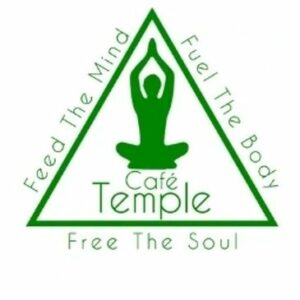 Cafe Temple, Feed the mind, fuel the body, free the soul logo